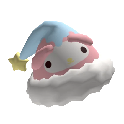 Fluffy tilted pink blue bunny puppy star santa hat