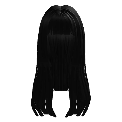 Long Straight Hair w Bangs (Black)