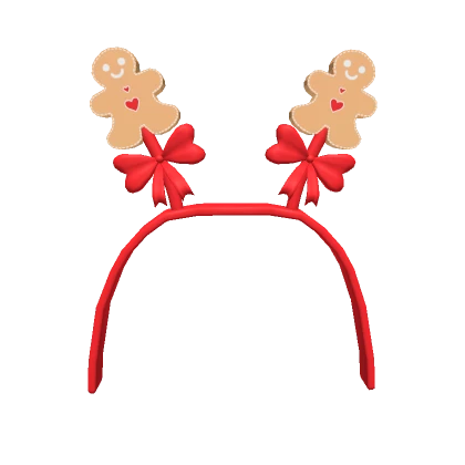 Preppy red gingerbread headband Christmas 