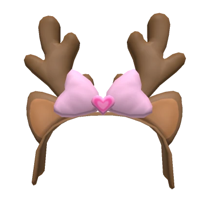 Preppy Christmas reindeer ears in pink 