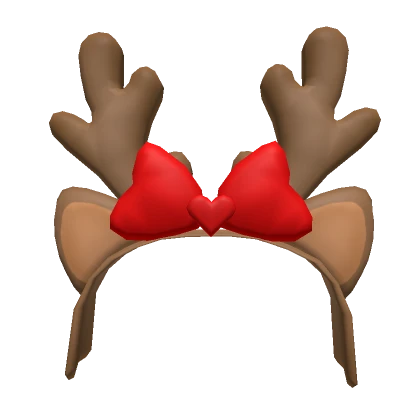 Preppy Christmas reindeer ears in red 