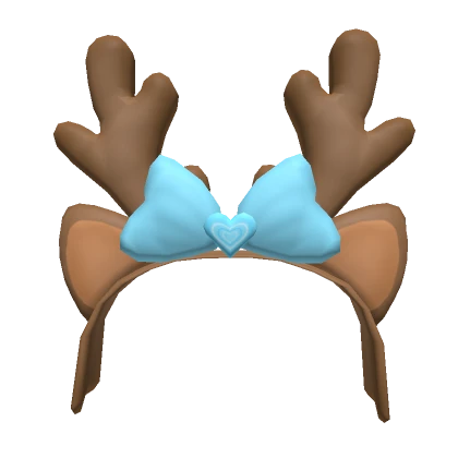 Preppy Christmas reindeer ears in blue 