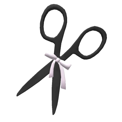 creepycute black scissors with bow