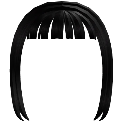 ♡ black cute kawaii short straight anime bangs  