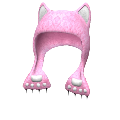 light pink scene monster paw hat