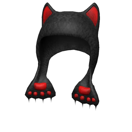 black and dark red scene monster paw hat