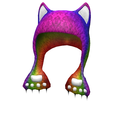 rainbow scene monster paw hat