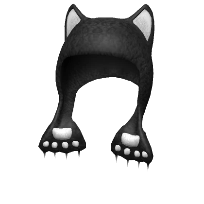 black and white scene monster paw hat