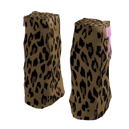 Brown and Black Leopard Print Leg Warmers