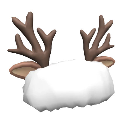 Fuzzy Headband w/ Deer Antlers & Ears (Beige)