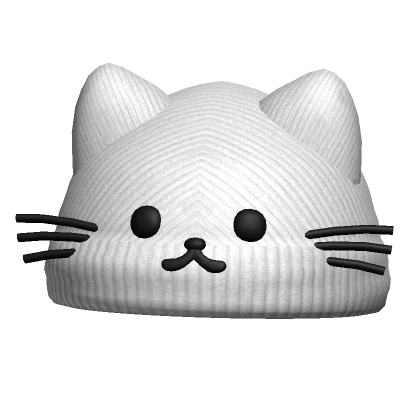 ୨୧ white cute kawaii kitty beanie 