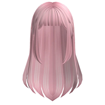 Tucked Back Hime Hair w/ Bangs (Pink)