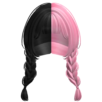 Preppy Braided Pigtails in Black and Pink