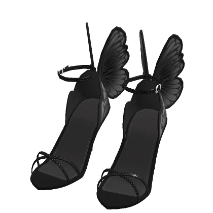 ♾️ Black crystal butterfly fairy heels
