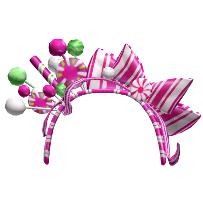 Christmas Candy Cane Decorated Headband (Pink)