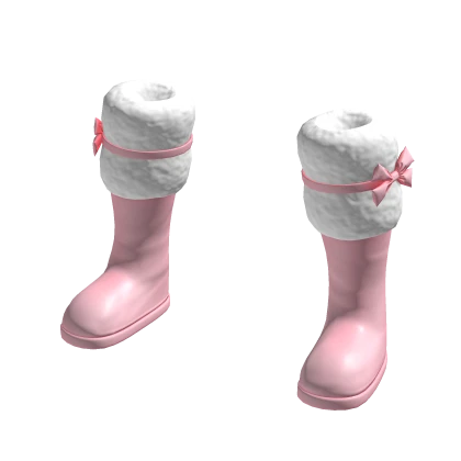 Pink Christmas Boots