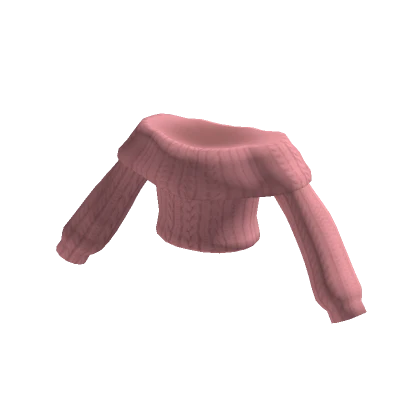 Knitted Off Shoulder Sweater Pink