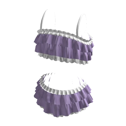 Kawaii Two Piece Ruffle Set Purple