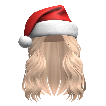 Cozy Long Hair w/ Santa Hat in Blonde