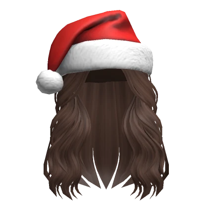 Cozy Long Hair w/ Santa Hat in Brown