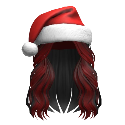 Two-Tone Long Hair w/ Santa Hat in Red