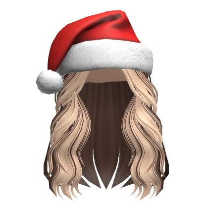 Two-Tone Long Hair w/ Santa Hat in Blonde