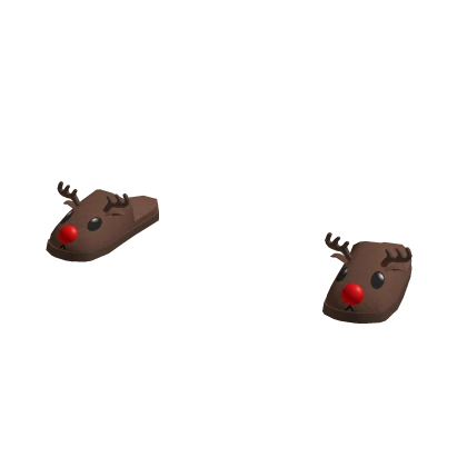 Christmas Cute Reindeer Slippers Dark