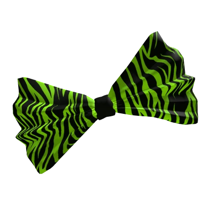 Black & Green Oversized Zebra Bow
