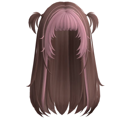 Adorable Anime Pigtail Hair (Hazelnut&Pink)