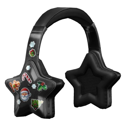 Black Starphones Christmas Stickers