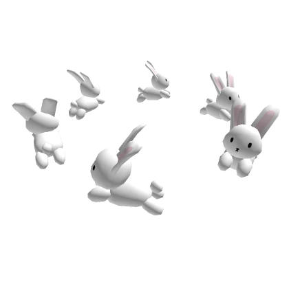 ♡ 🐰 Cute White Hopping Rabbit Bunnies Crown ♡ 