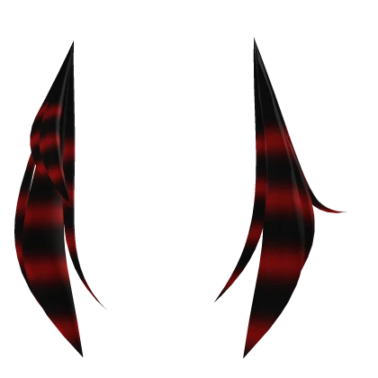 Asymmetrical black & red raccoon tails