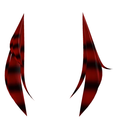 Asymmetrical red & black raccoon tails