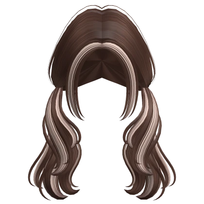 Two-Tone Low Wavy Pigtails (Brown & Platinum)