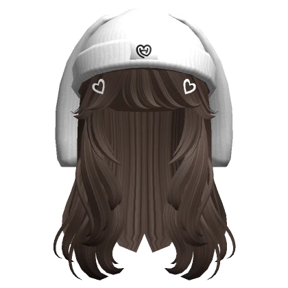 Wavy Hair W/ Bunny Beanie (Brown)