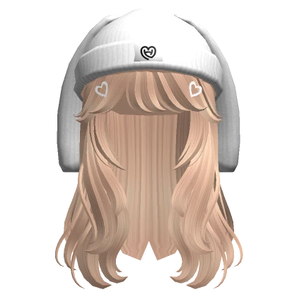 Wavy Hair W/ Bunny Beanie (Blonde)