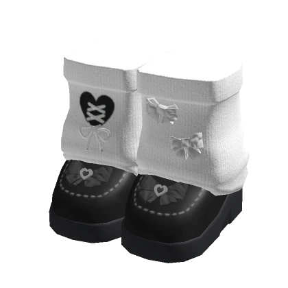 🍀Doll Platform w Bow Leg Warmers - Black