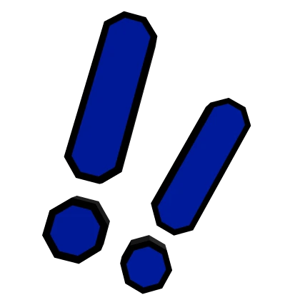 Anime !! Exclamation Marks on Face - Dark Blue