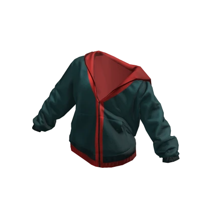 Y2K Dark Teal & Red Hoodie