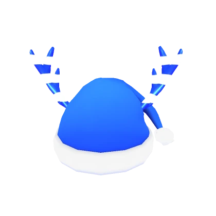 Blue christmas hat with shiny antlers