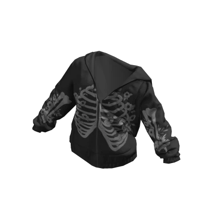 Y2K Skeleton Black Hoodie