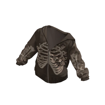 Y2K Skeleton Brown Hoodie