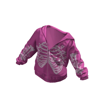 Y2K Skeleton Pink Hoodie