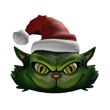 Evil Grinch Cat With Santa Hat Christmas