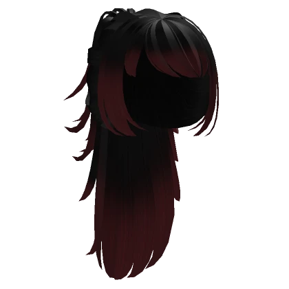 † y2k high fluffy ponytail black and red