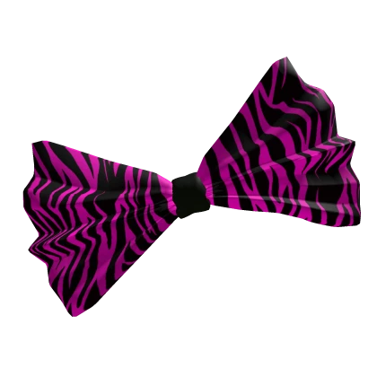 Black & Pink Oversized Zebra Bow