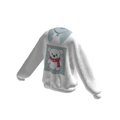 Cute White Christmas Bear Sweater