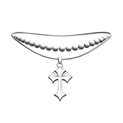 Silver Cross + Pearls Necklace