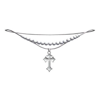 Silver Cross + Pearls Necklace 1.0 