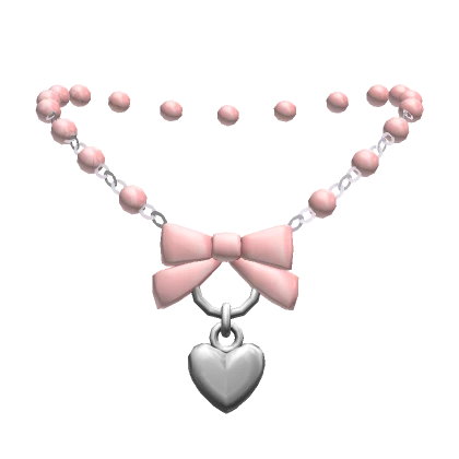 Pink Pearls and Bow Chain Necklace